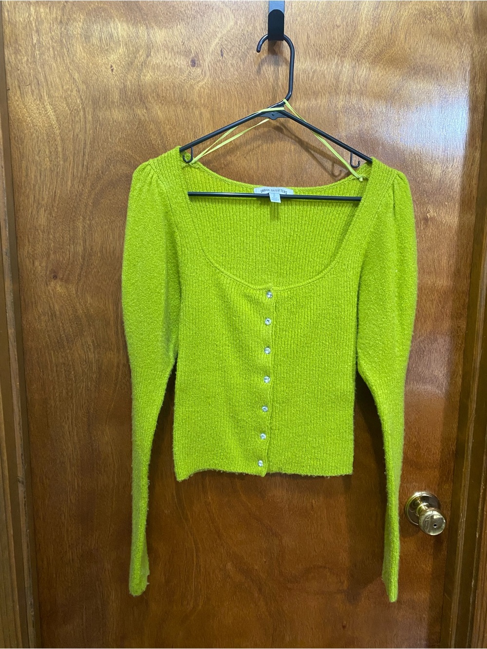 Urban Outfitters Neon Lime Knit Cardigan